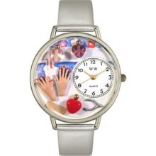 Whimsical Watches Silver Steel Whims-U0630005 Unisex U0630005 Nail Tech Silver Leather Watch