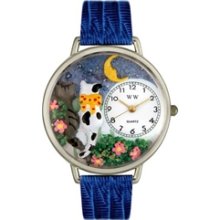 Whimsical Watches U-0120009 Unisex Cats Night Out Royal Blue Leather W