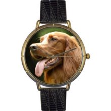 Whimsical Watches Women s Irish Setter Quartz Black Leather Strap Watch