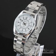 White Mini Face Centre-circle Lady's Quartz Wristwatch N0191