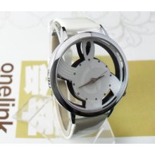 White Musical Note Women's Unisex Men's Casual Dial Quartz Wrist Watches Hour