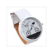 White - Quartz Wrist Watch with Rhinestones for Girl