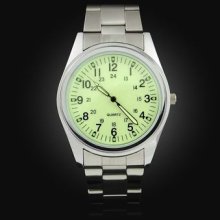 Whole Dial Army Military Nightvision 12/24hrs Japan Quartz Mens Wrist Watch