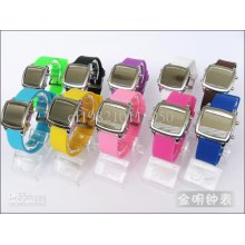 Wholesale - Luxury Led Watch Digital Display Jelly Silicone Sport St