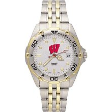 Wisconsin Badgers All Star Mens Stainless Steel Bracelet Watch