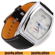 With Calendar Second Bit Automatic Elegant Mens Wristwatch Clear Arabic Number