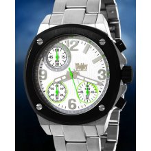 Wohler Kleist Chronograph Mens Watch -white Face -lime Green Accents-msrp $1,585