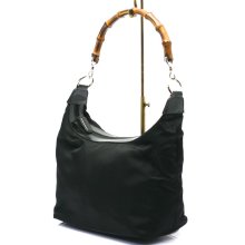 Women's Gucci Bamboo Line Black Shoulder Bag