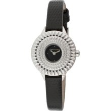 Women's Jolie Black Dial Black Genuine Leather ...