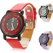 Women's PU Analog Quartz Wrist Watch (Assorted Colors)