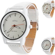 Women's PU Analog Quartz Wrist Watch (White)