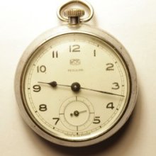 Wwii Antique German Pocket Watch Umf Ruhla Regular 1940's