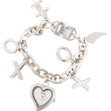 Xoxo Watch Women's Watch Xo7028 Silver Sunray Heart Dial Silver Tone Charm Watch