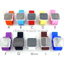 30pcs Led Display Mirror Date Luxury Sport Digital Silicon Watches M