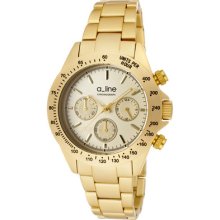 A_line Watch 20050-yg Women's Amore Chronograph Champaigne Dial Gold Tone