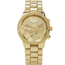 Aeropostale Gold-Tone Boyfriend Watch Gold Onesz