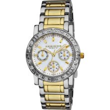 Akribos XXIV Women's Crystal Multi-Function Day Date 24HR Subdials Two