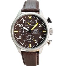 ALBA Mens Brown Leather strap Chronograph Quartz Watch AS6089X1