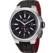 Alpina Men's 'Racing' Black Dial Black Leather Strap Automatic Watch