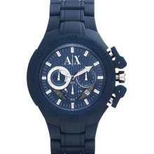 Armani Exchange AX Gents Blue Rubber Strap Watch AX1188