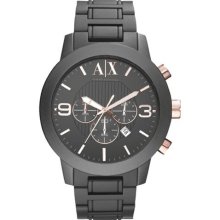 Armani Exchange Men's A|X Armani Exchange Grey Aluminum Chronograph, 4