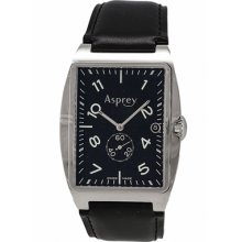 Asprey of London Watches Men's No. 8 Black Dial Black Leather Black Le