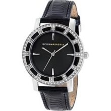 BCBG Leather Black Dial Women's Watch #BCBG6434