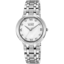 Bella Eco-drive Stainless Steel Case And Bracelet Silver Tone Dial