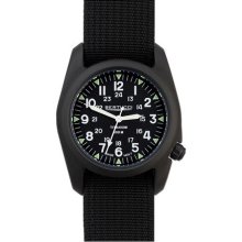 Bertucci A-2T Men's Vintage Watch - Black Titanium - Black Nylon Strap