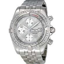 Breitling Chronomat Evolution Rhodium Dial Diamond Bezel Automatic Mens Watch A1335653-E519SS