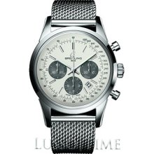 Breitling TransOcean Chronograph Men's Stainless Steel Watch Silver - AB015212/G724