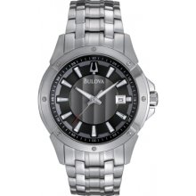 Bulova 96b169 Mens Dress Silver Watch