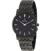 Bulova Men's Black Ip Quartz Watch 98a122