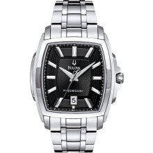 Bulova Men's Stianless Steel Precisionist Longwood Quartz Black Dial 96B144