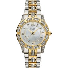 Bulova Womens Crystal 2-Tone Watch