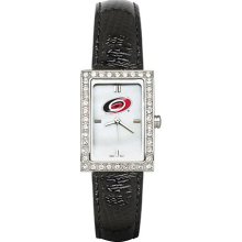 Carolina Hurricanes Women's Allure Watch with Black Leather Strap