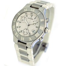 Cartier Chronoscaph 21 Chronograph White Rubber Watch W10184u2