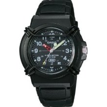 Casio Analog Hda600b-1 Date Black Dial , Dial Guard