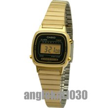 Casio Vintage Retro Classic Gold Plated Ladies Digital Watch La670wga-1d