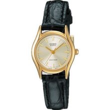 Casio Women's Black Leather Strap Watch, LTP1094Q-7A