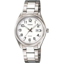 Casio Women's Core LTP1302D-7BV Silver Stainless-Steel Quartz Watch with White Dial