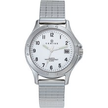 Certus Paris Men's White Dial Stainless Steel Expansion Band Watc ...