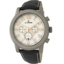 Chronograph Titanium Men's Chronograph Watch With Leather Strap 5433m-wht