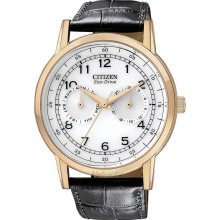 Citizen AO9003-16A Watch Eco Drive WR100 Mens - White Dial Stainless Steel Case Quartz Movement