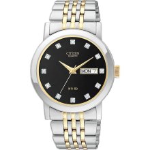 Citizen BK4054-53E Men's Quartz Swarovski Crystal Accents Two Tone Bra