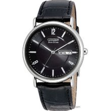 Citizen Eco-Drive 180 Black Face - Black Leather Strap BM8240-03E