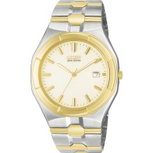 Citizen Eco-Drive Riva Two Tone Champagne Dial Men's Watch BM0914-56P