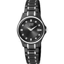 Citizen Eco-Drive Womens Diamond-Accent Black Wa