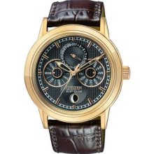 Citizen Gents Leather Calibre Eco-Drive BU0033-01E Watch