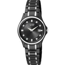 Citizen Ladies Black Stainless Steel Eco-Drive GA1034-57G